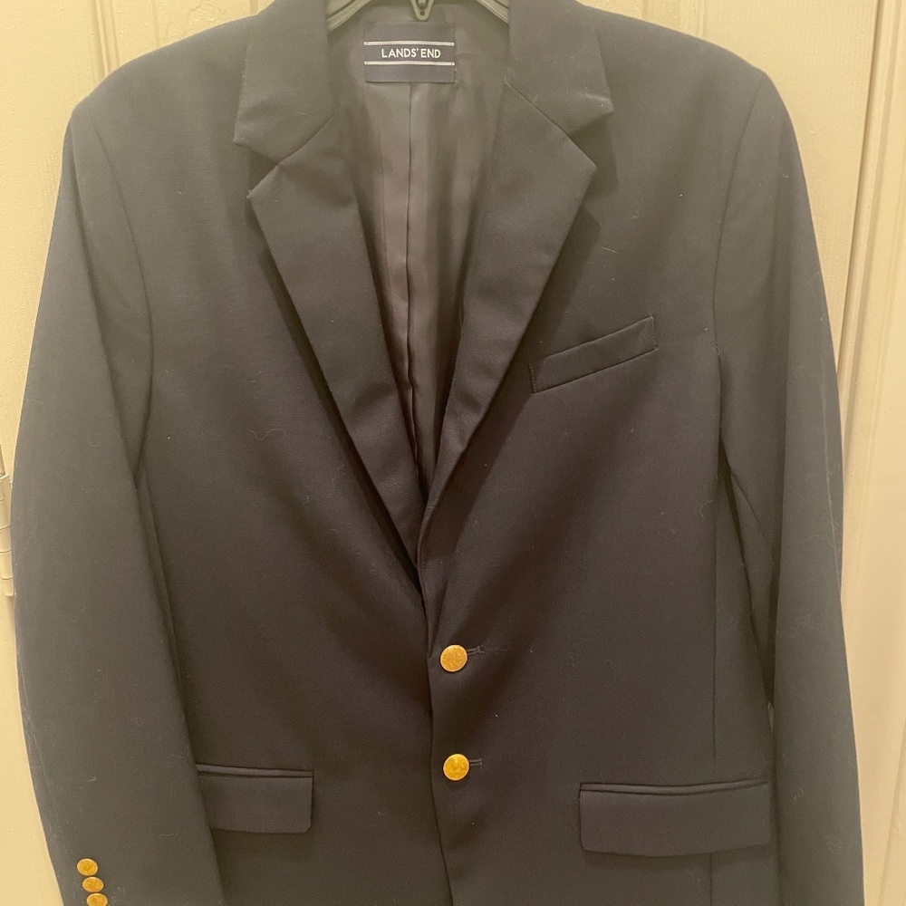 Boys Lands End Navy Blazer